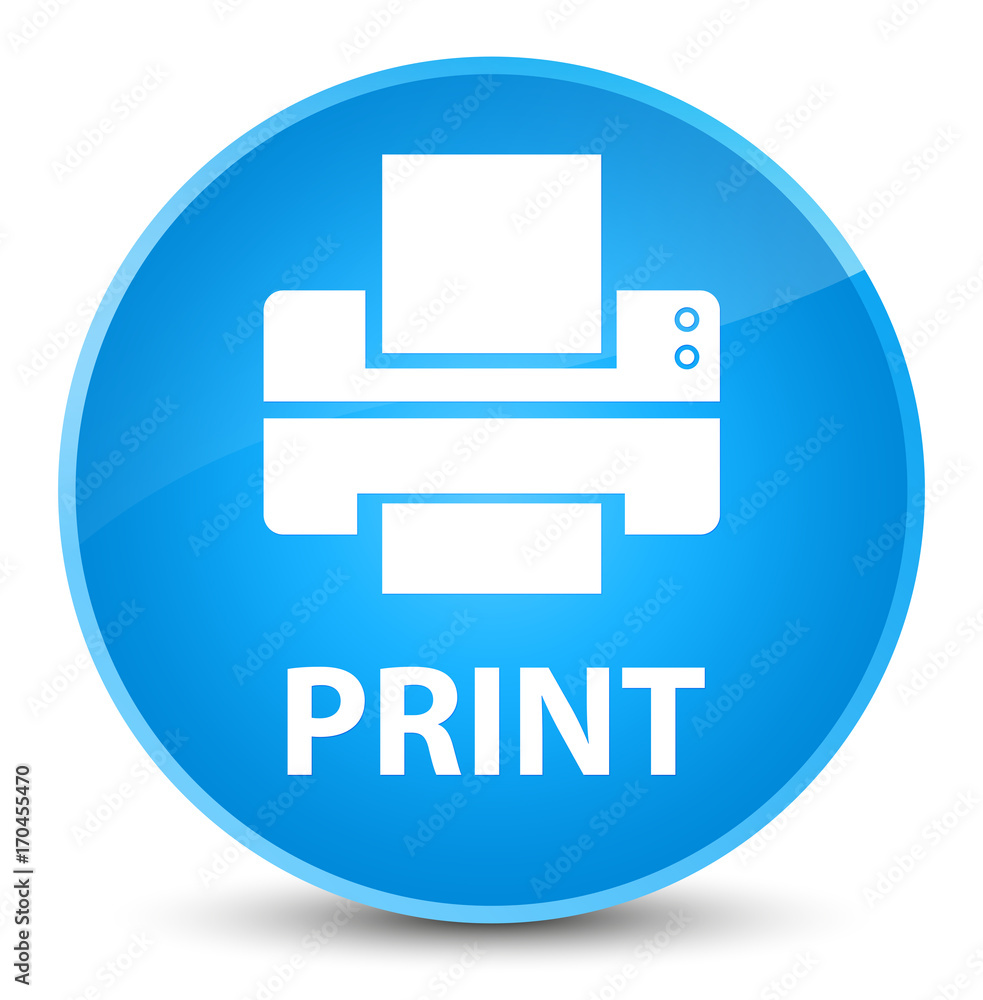 Print (printer icon) elegant cyan blue round button Print (printer icon) elegant cyan blue round button