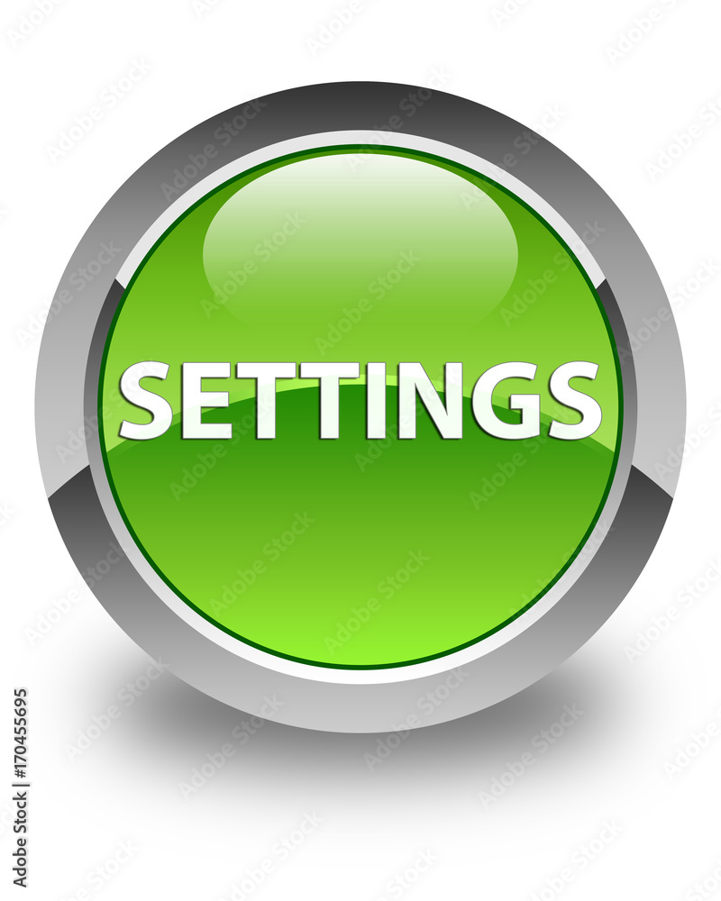 Settings glossy green round button Settings glossy green round button