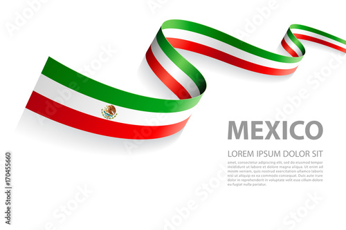 Mexican flag vector banner
