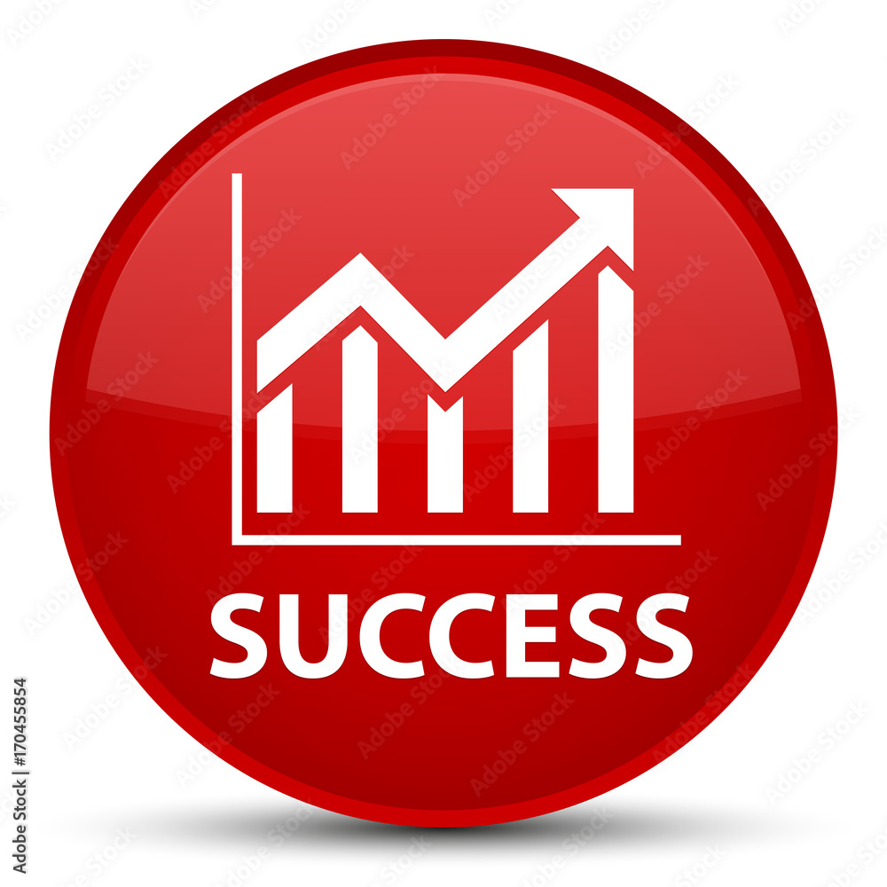 Success (statistics icon) special red round button Success (statistics icon) special red round button