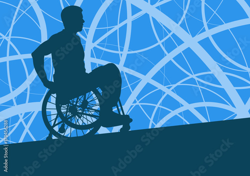 Wheelchair disabled man willpower concept vector