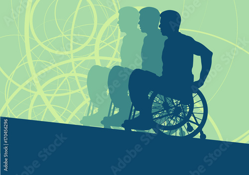 Wheelchair disabled man willpower concept vector