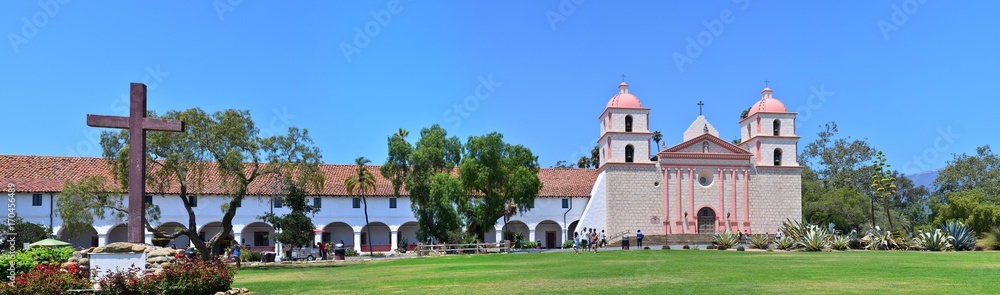 Santa Barbara old spanish mission in California, USA.