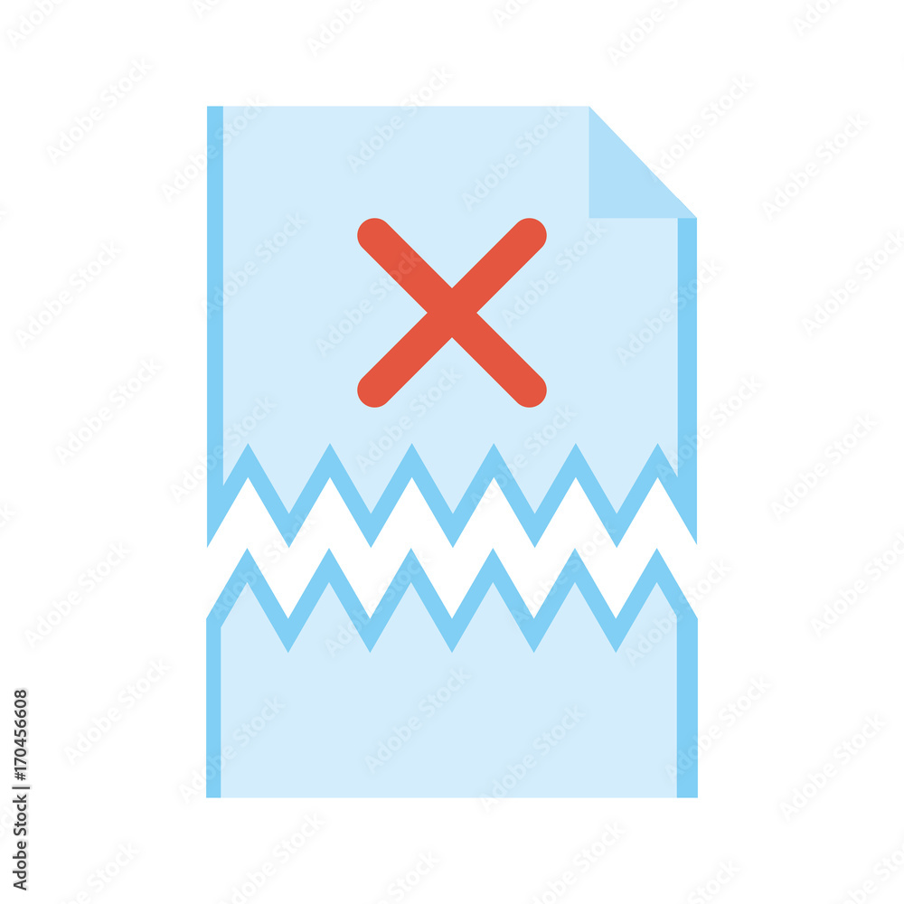 Obraz premium x error teared paper icon image vector illustration design