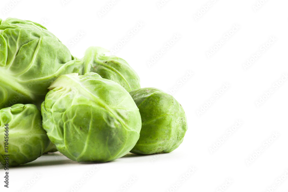 Fresh green brussels cabbage Fresh green brussels cabbage