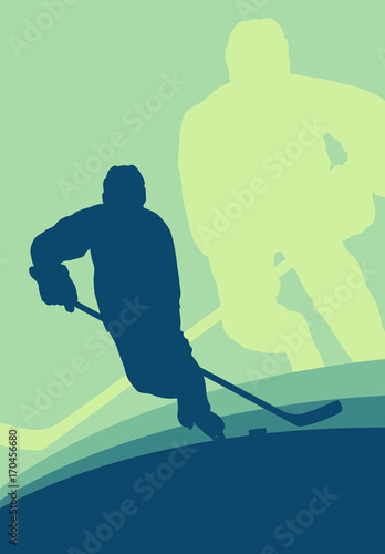 Hockey player vector abstract background winner concept