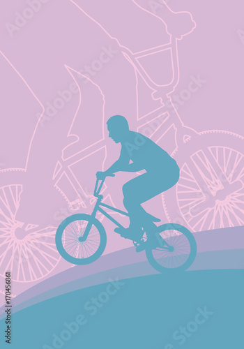 Bicycle extreme freestyle rider action vector abstract © kstudija