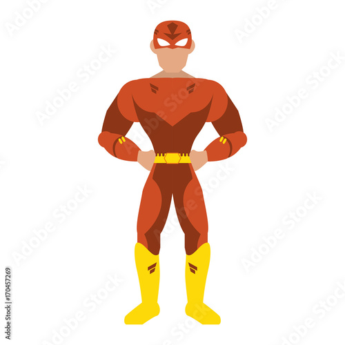 superhero with red uniform avatar icon image vector illustration design  © Jemastock