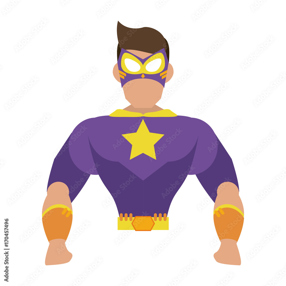 superhero with violet uniform avatar icon image vector illustration design 
