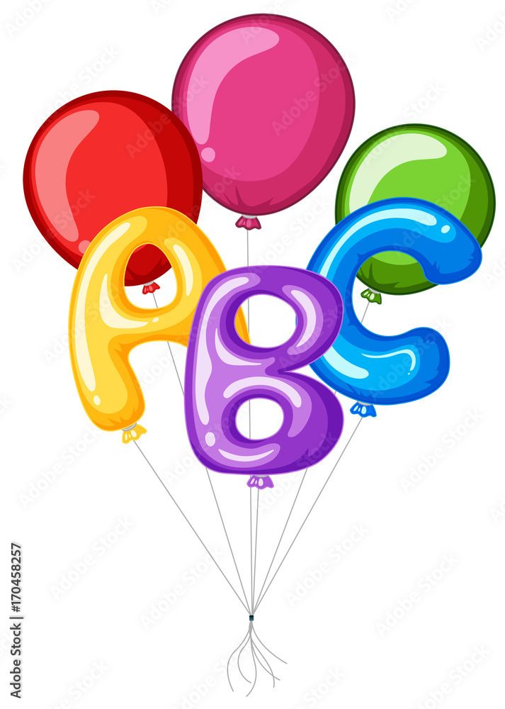 Colorful balloons with alphabet abc Colorful balloons with alphabet abc