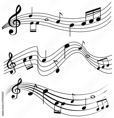 Seamless design with music notes