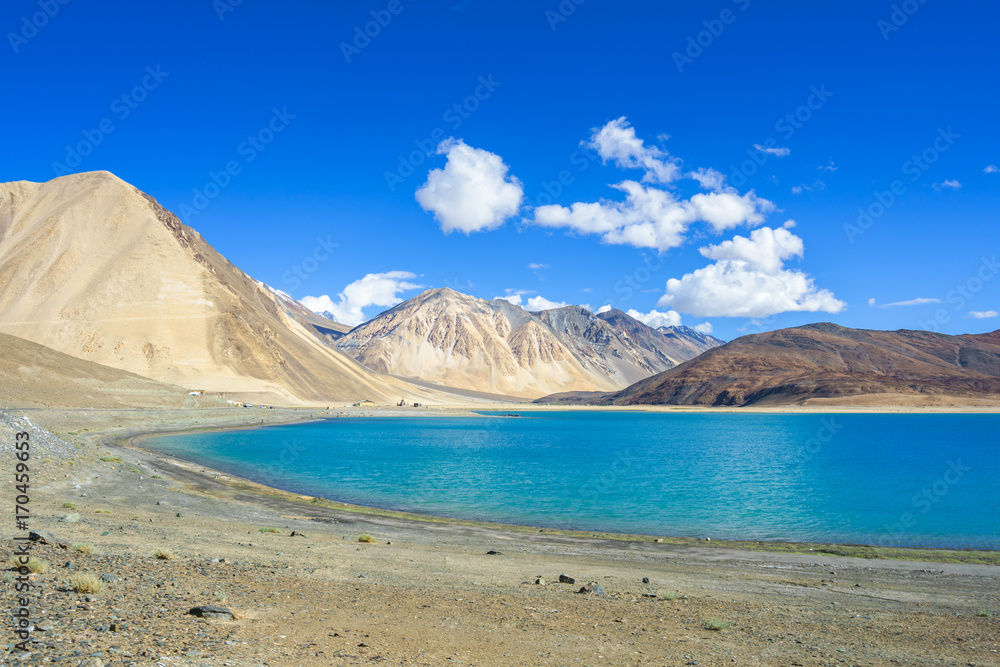 Pangong Lake view with mountain background,Leh Ladakh
