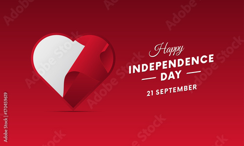 Banner or poster of Malta independence day celebration. Waving flag. Vector illustration.
