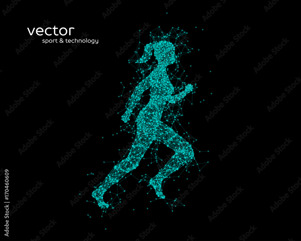 Abstract vector illustration of running woman. Abstract vector illustration of running woman.