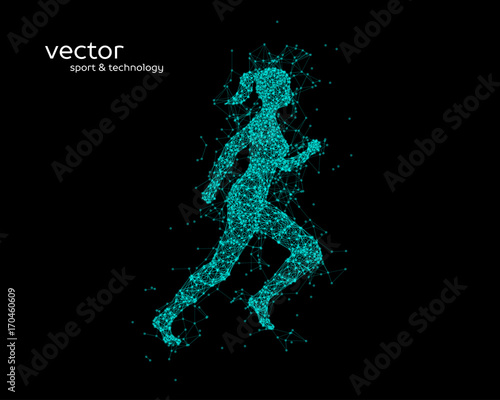 Abstract vector illustration of running woman.
