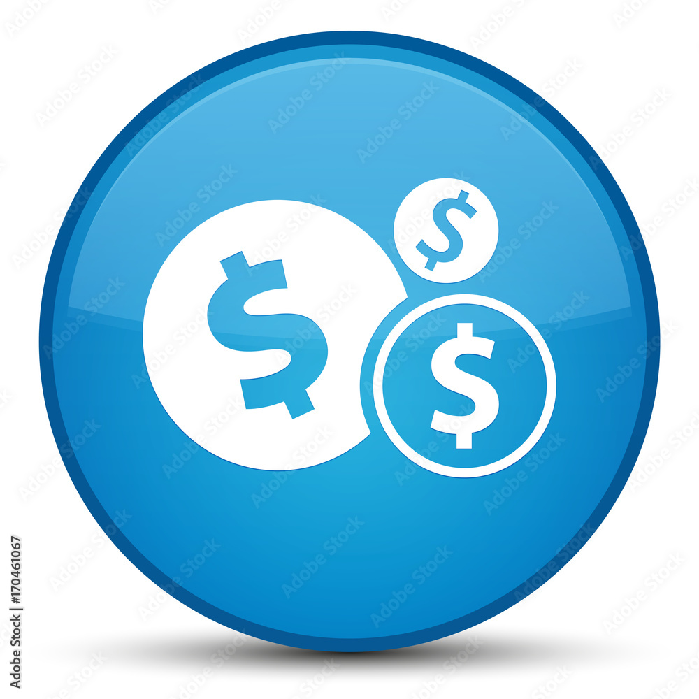 Finances dollar sign icon special cyan blue round button Finances dollar sign icon special cyan blue round button