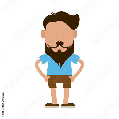 hipster man wearing shorts avatar icon image vector illustration design 