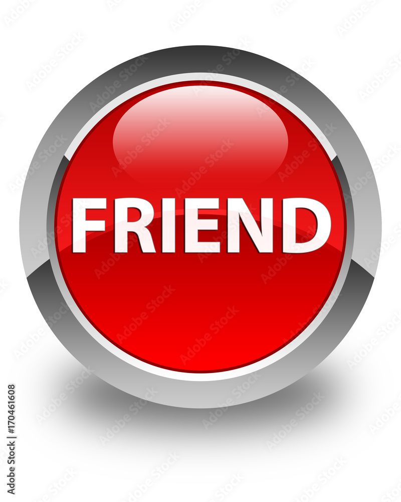 Friend glossy red round button Friend glossy red round button