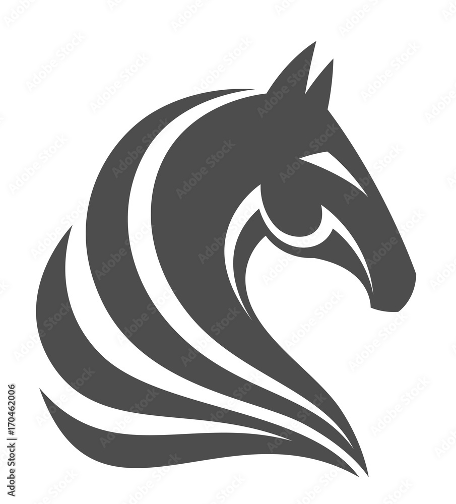 Horse head on a white background Horse head on a white background