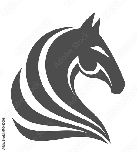 Horse head on a white background