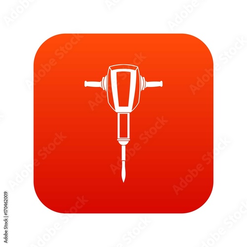 Pneumatic plugger hammer icon digital red