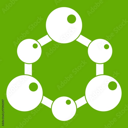 Chemical and physical molecules icon green