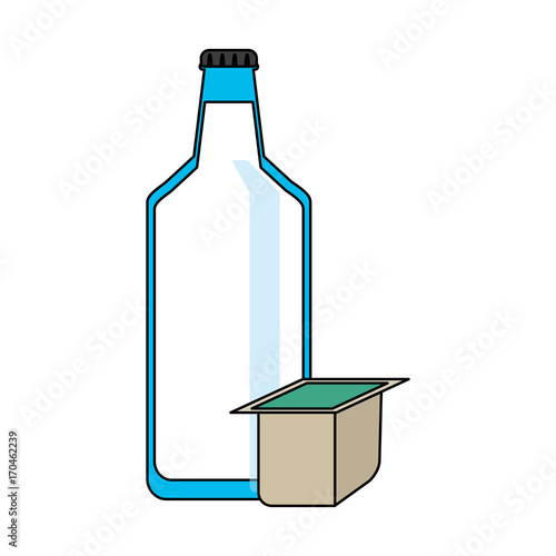 milk bottle and box icon image vector illustration design 