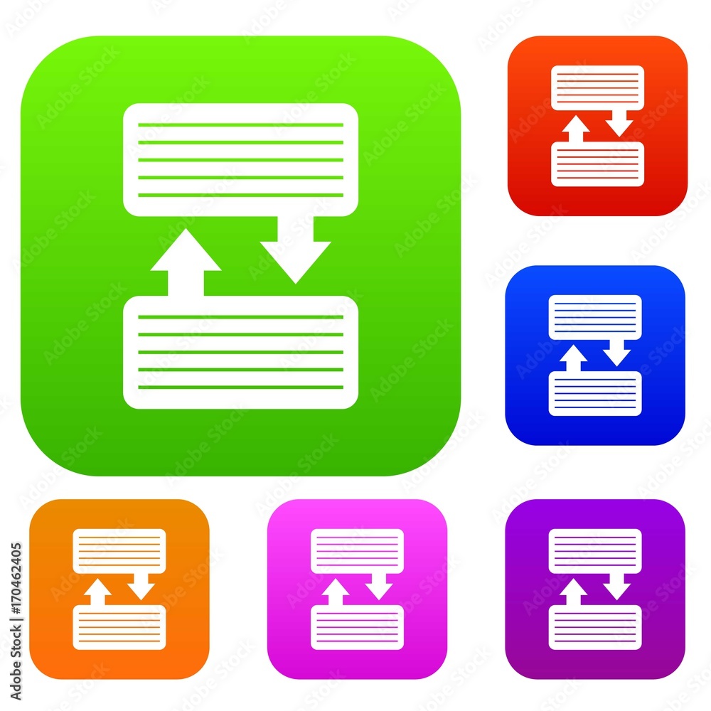 Infographic blocks with arrows set collection Infographic blocks with arrows set collection