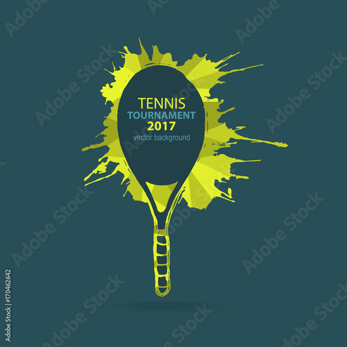 Vector Tennis. Element of design. Hand-drawing, sketch. Polygon style.