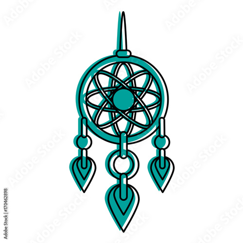 dreamcatcher hanging icon image vector illustration design  blue color