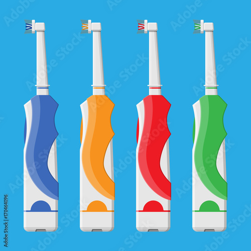 Electric toothbrush in different colors.