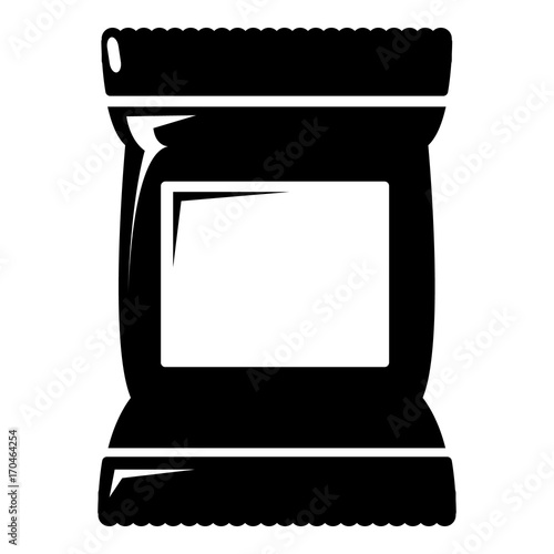 Food snack pillow bag icon , simple style
