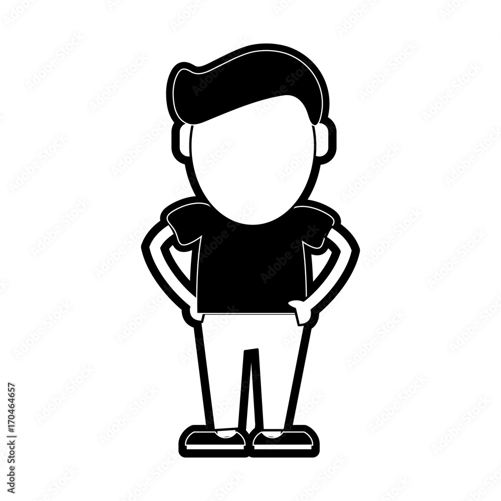man with hands on hips avatar icon image vector illustration design black and white man with hands on hips avatar icon image vector illustration design black and white