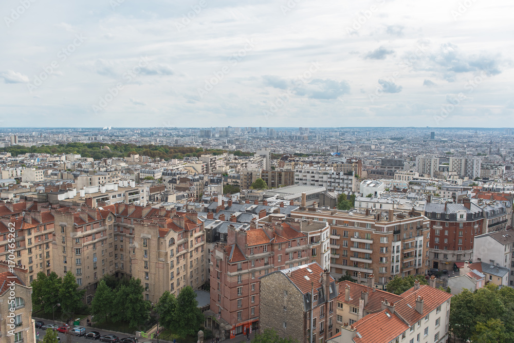 Paris, beautiful panorama of the city and the famous monuments
