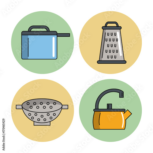 Kitchen utensils icons over white background vector illustration over white background vector illustration