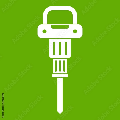 Pneumatic hammer icon green