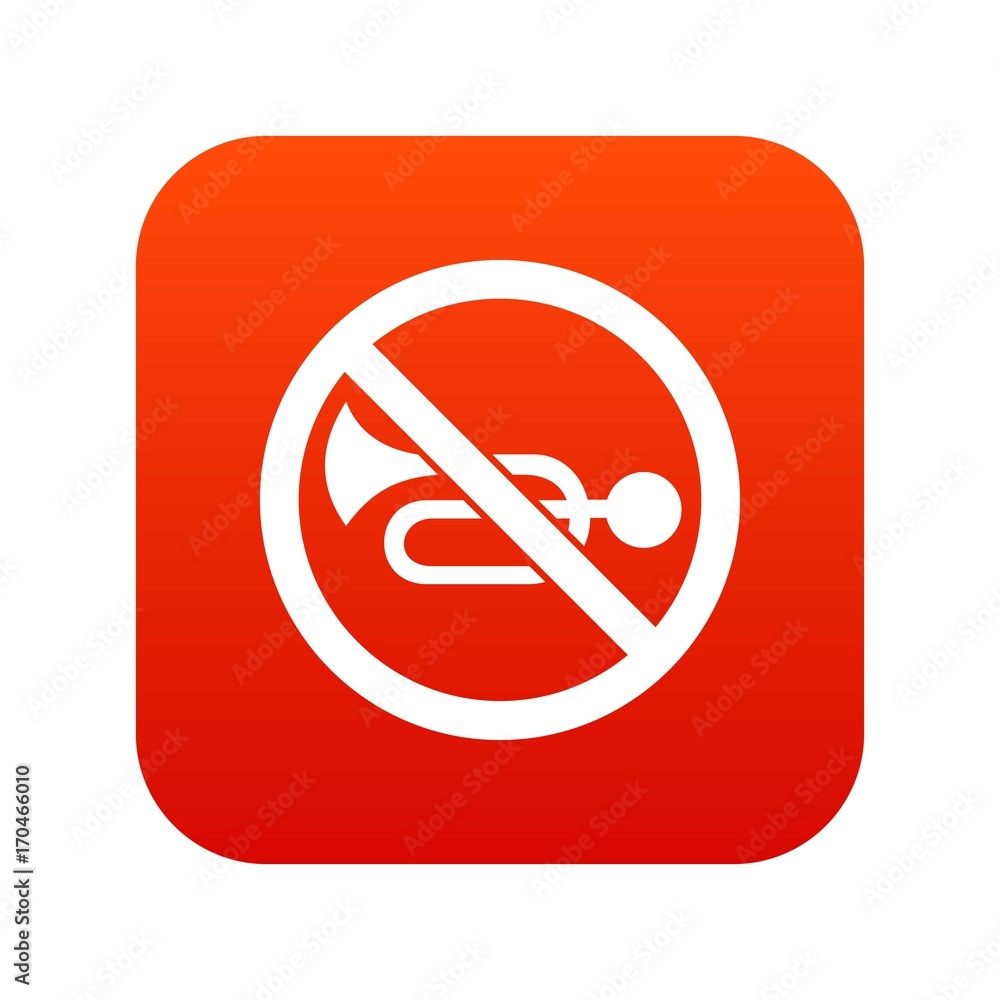 No horn traffic sign icon digital red No horn traffic sign icon digital red