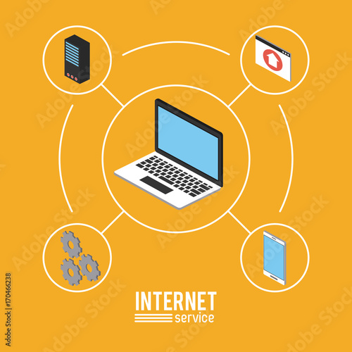 Internet service infographic over white background vector illustration graphic design
