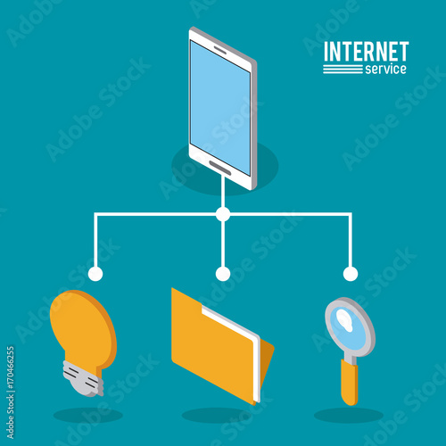 Internet service infographic over white background vector illustration graphic design