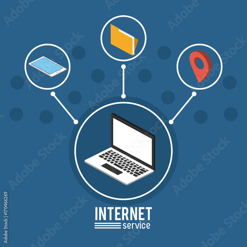 Internet service infographic over white background vector illustration graphic design