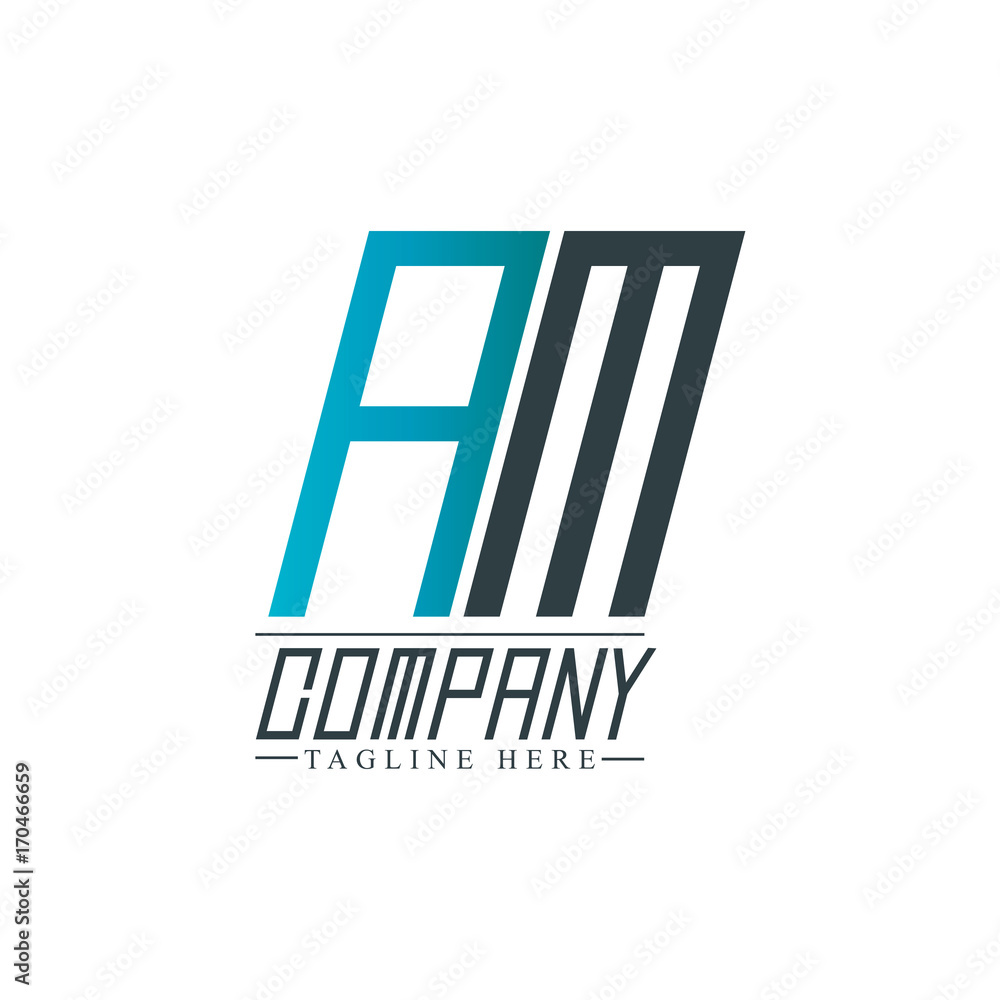 Initial Letter AM Rounded Design Logo