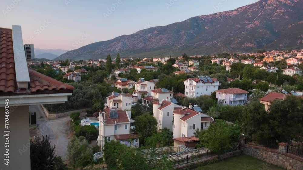 Day to night timelapse of the city of Oludeniz, Fethiye, Turkey Day to night timelapse of the city of Oludeniz, Fethiye, Turkey