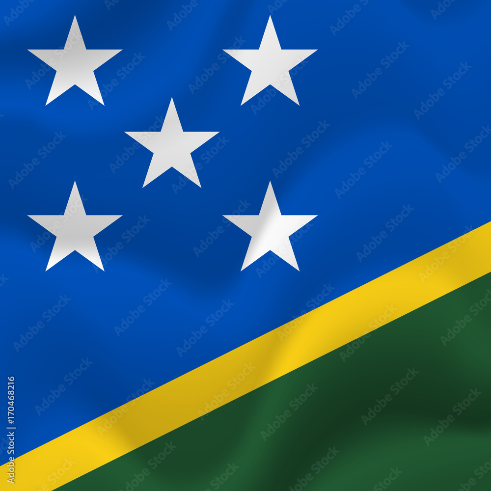 Solomon Islands waving flag. Vector illustration.