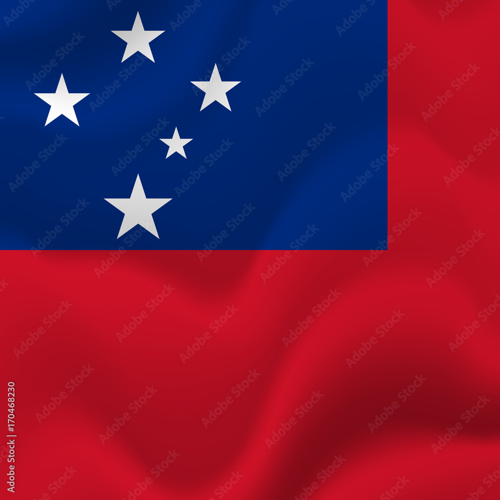 Samoa waving flag. Vector illustration. Samoa waving flag. Vector illustration.
