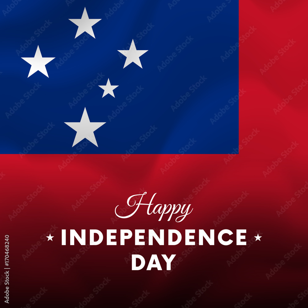 Banner or poster of Samoa independence day celebration. Waving flag. Vector illustration.