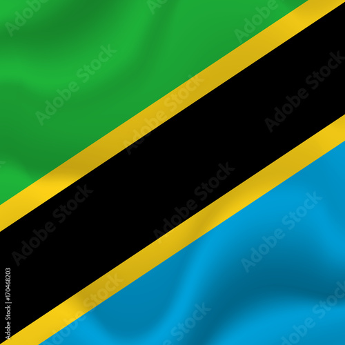 Tanzania waving flag. Vector illustration.