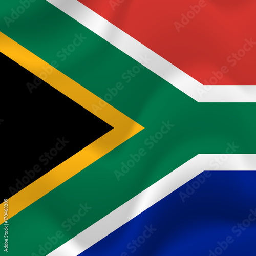 South Africa waving flag. Vector illustration.