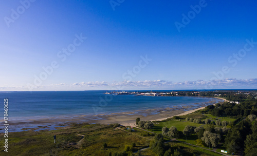 Aerial View Sea Landscape with forest