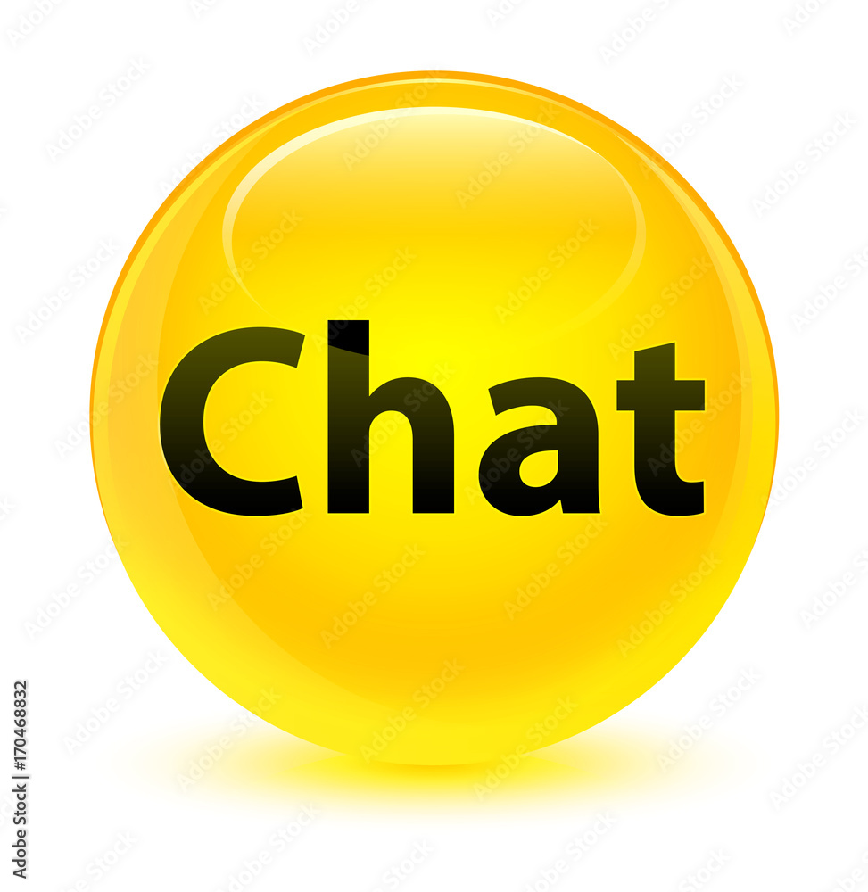 Chat glassy yellow round button Chat glassy yellow round button