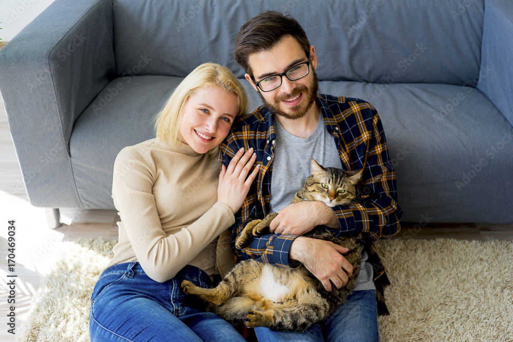 Family with a cat